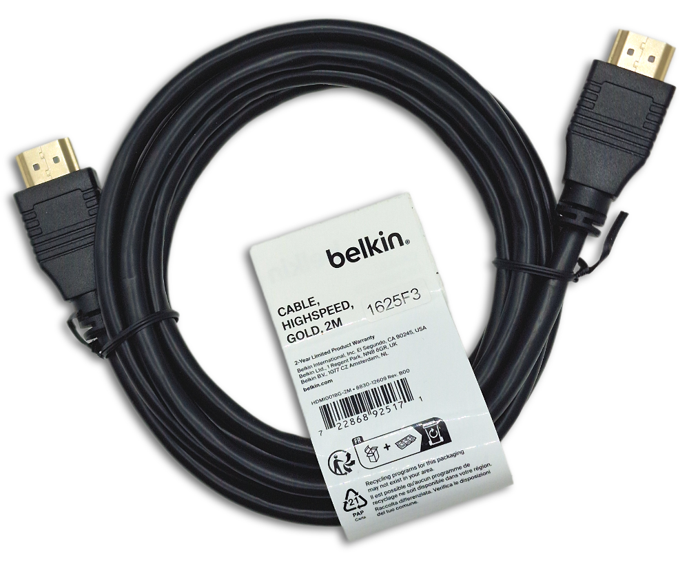 Belkin Super Fast Gold HDMI Cable – 2 Metre – High Speed HDMI Cable
