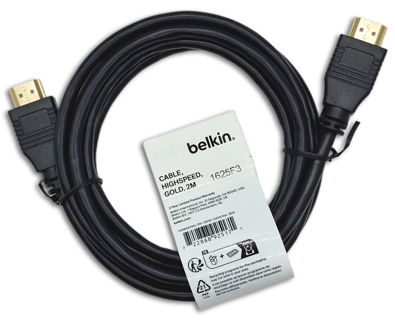 Belkin Super Fast Gold HDMI Cable – 2 Metre – High Speed HDMI Cable