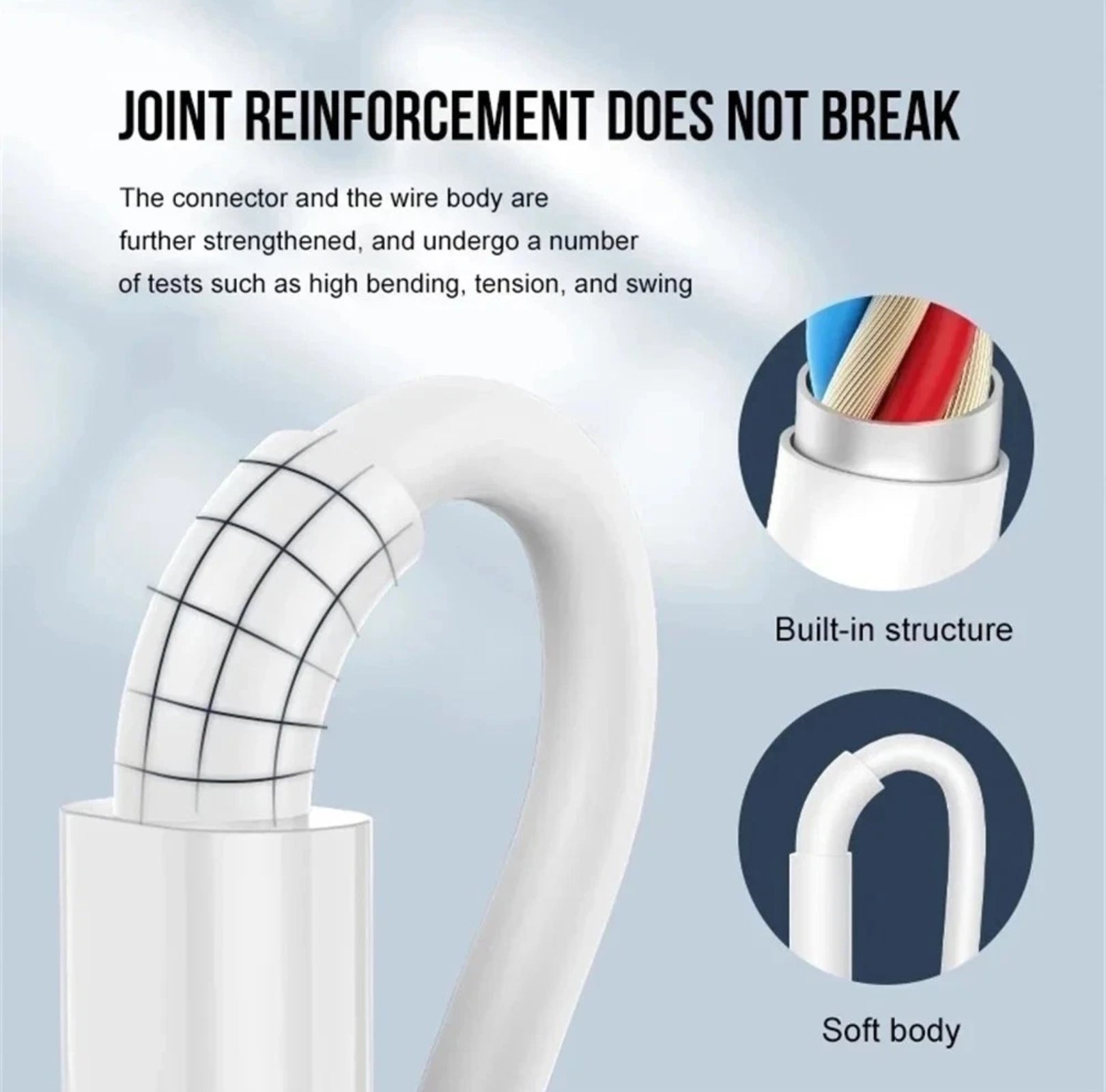 USB-C Charging/Data cable (white)