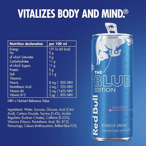 Redbull Blue Edition (Juneberry)12x250ml Soft Drink, Energy Drink