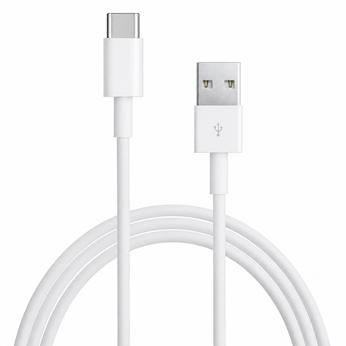 1 Metre USB-A to USB-C Charging Cable & UK 3-Pin USB Wall Plug – White