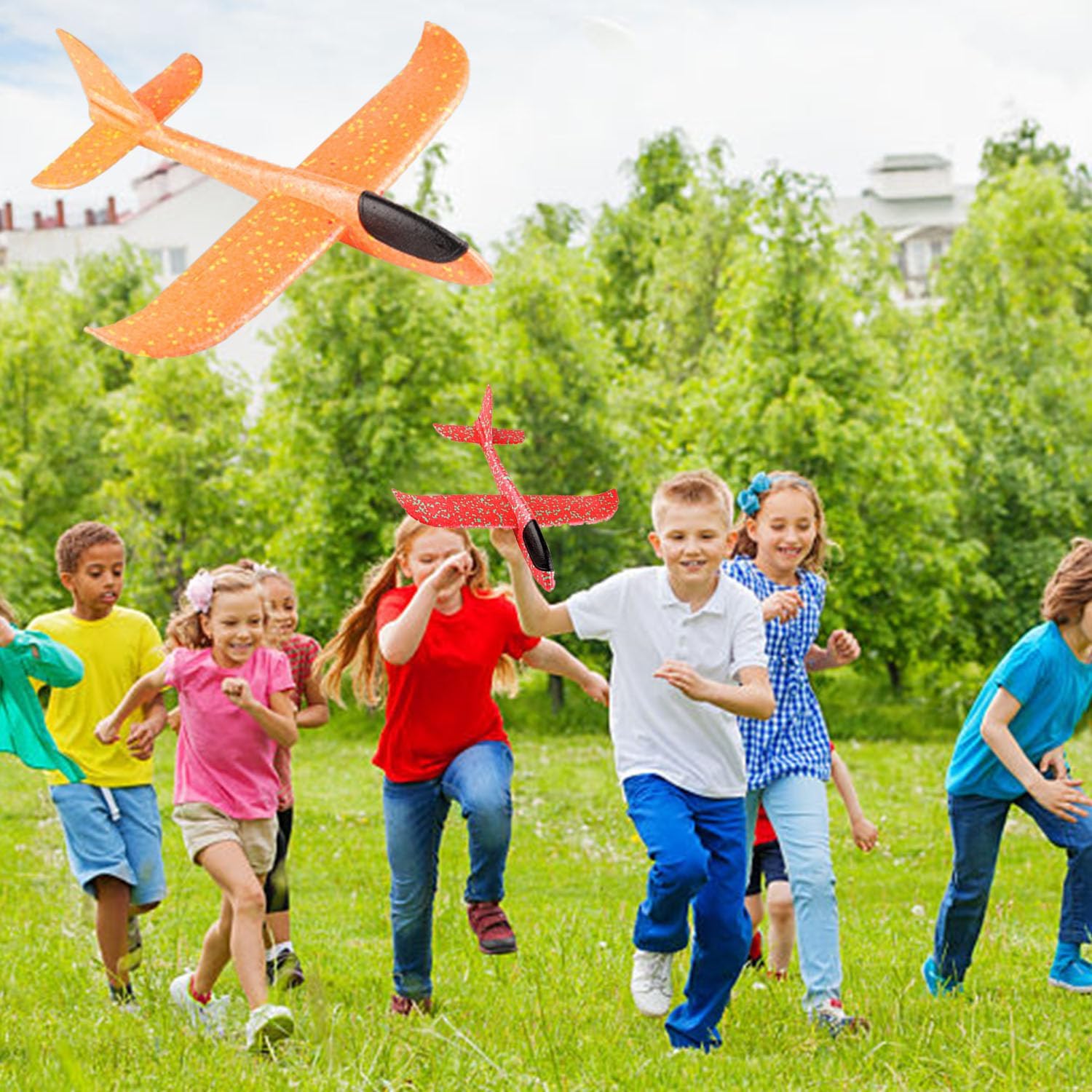 Foam Glider Airplane Toy for Kids - Lightweight and Fun Flying Plane - Easy to Launch Outdoor Play (Green) 3 Pack